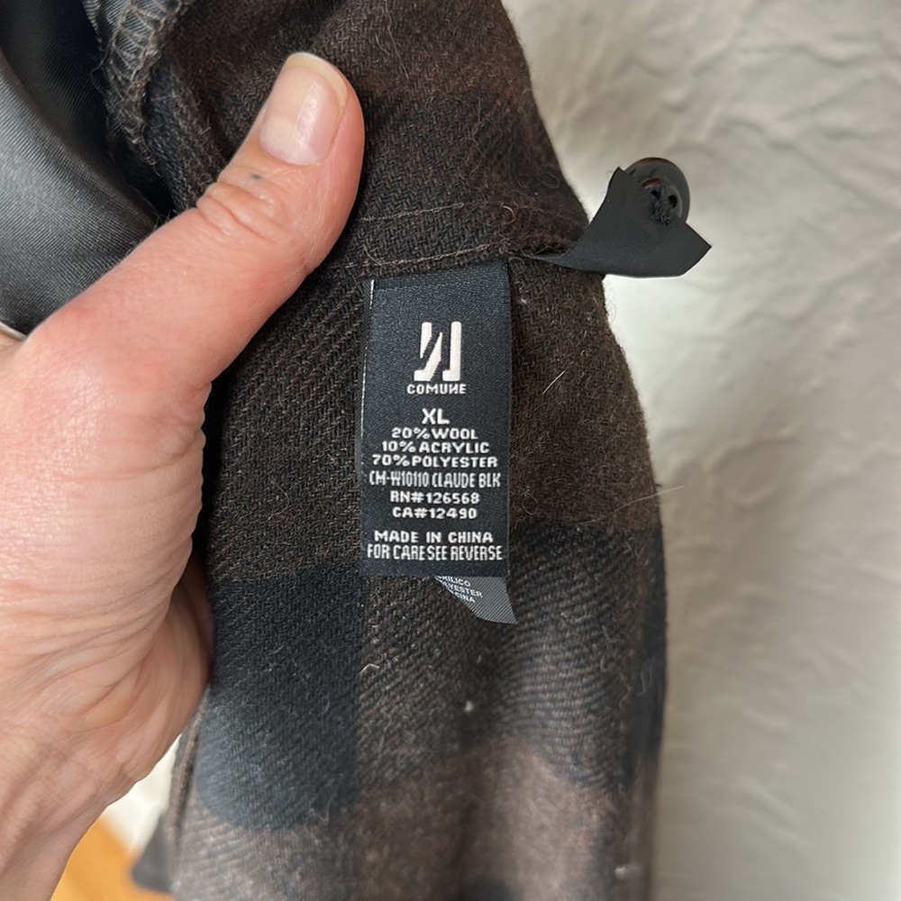 Comune Black/Brown Flannel Shacket - image 5